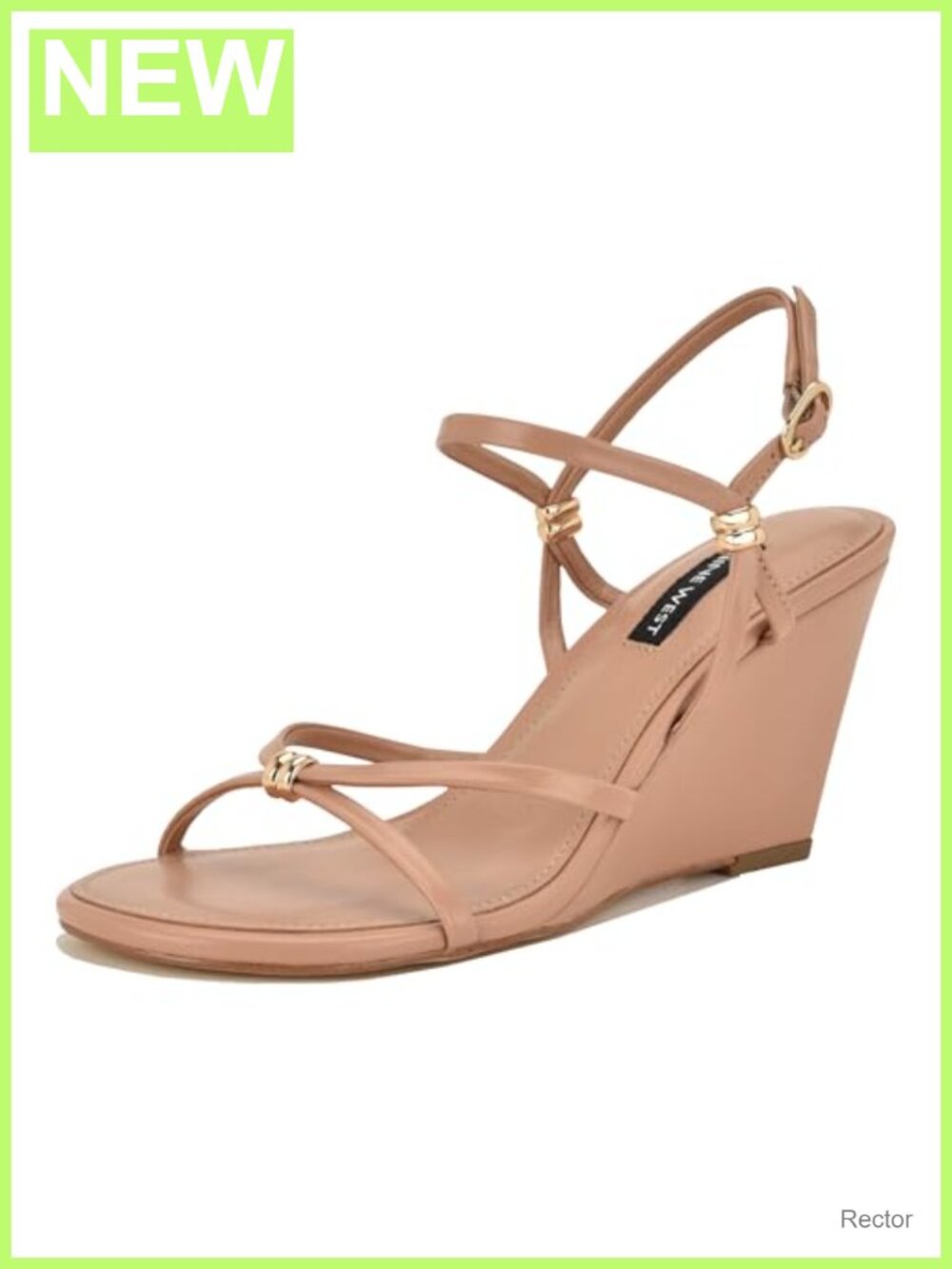 Strappy Wedge Sandals Faux Leather Ankle Strap Open Toe Women's Dress Shoes
